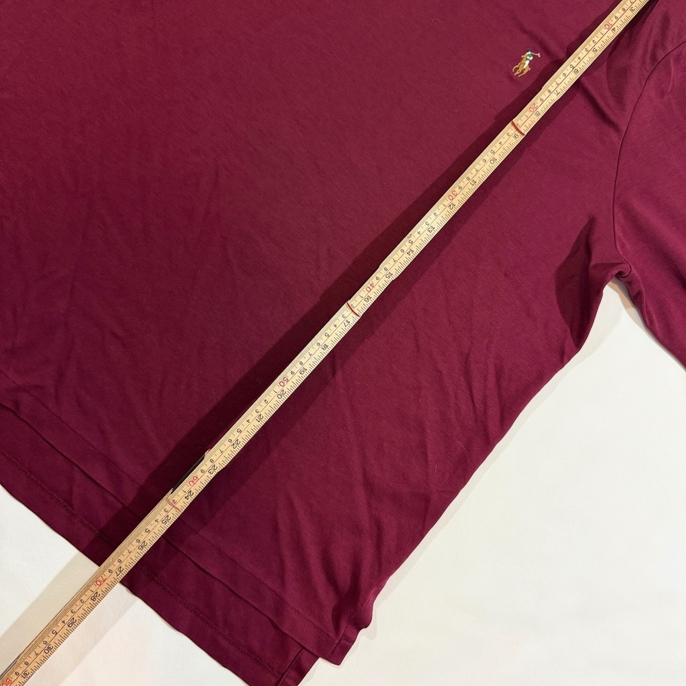 Polo Ralph Lauren Polo Shirt Mens XL Burgundy Good Pima Soft Touch Long Sleeve - Picture 7 of 8